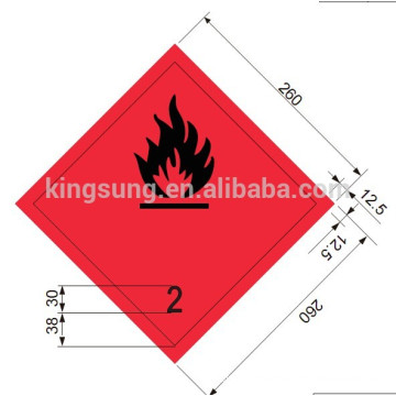 Harzard class sticker inflammable gas label